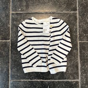 White and navy striped sweater